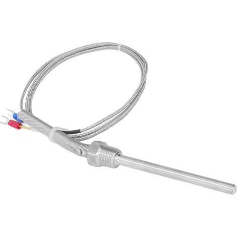 Thermocouple de type K 0‑400℃ 3/8 NPT 8x100mm Sonde de température en acier inoxydable 1m / 3,28ft (1/5)