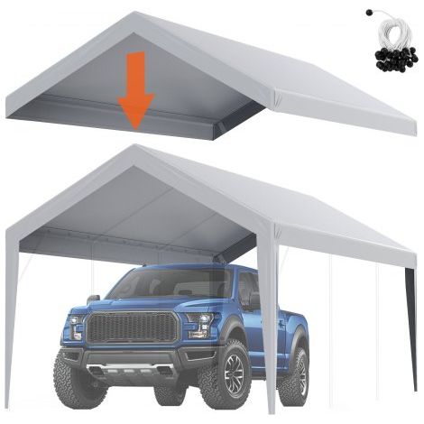 Toile d'auvent de rechange pour abri de voiture - 6 - 1x3 m (1/5)