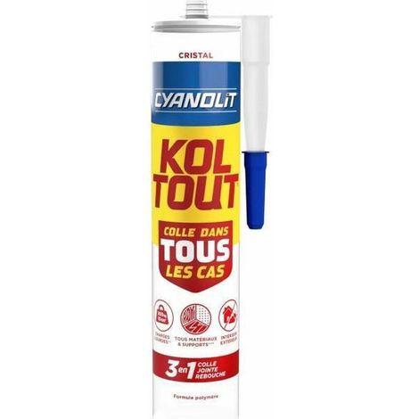 Cola de fijación y sellado - CYANOLIT - Cristal - Cartucho 290 ml - Transparente - Versátil, resistente y flexible (1/3)