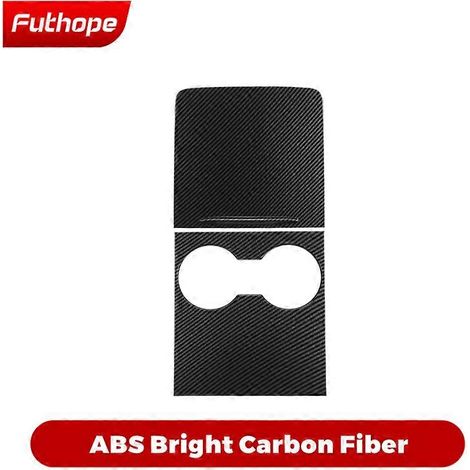 Futhope Cache de console centrale ultra-mince en ABS pour Tesla Model 3 Y 2021-22 - N'affecte pas les commandes centrales - Protection décorative pour voiture (Fine de carbone brillante)