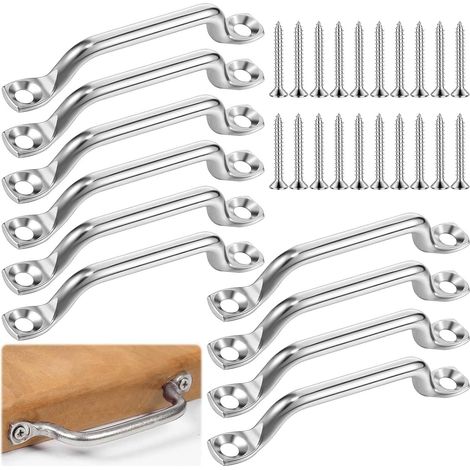Boucles de Pont Kayaks,Plaques à Oeillets INOX Boat Top Pad Eye,10 Pièces Plaques d'oeil de Plaque de Pont de Fixation Forme à Bosse Boucle Fixe avec 20 Vis pour Gréement de Canoë Kayak (1/5)