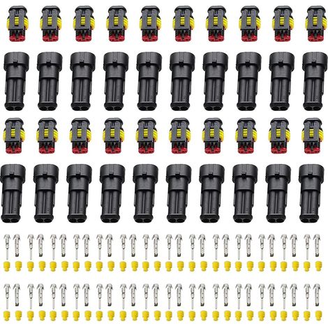 20 Kits 12V-24V 2 Broches Voiture Étanche Connecteur Électrique,cosse Electrique Moto,connecteur Electrique,connecteurs Automobile