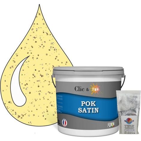 Peinture Effet Pailleté pour Murs & Plafonds - POK PAILLETTE - 5L - Jaune Pop-corn (1/4)