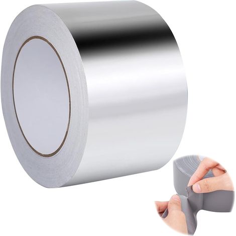 Ruban Adhésif Aluminium, 50mmx20m Chaleur RéSistant à La Chaleur Ruban ImperméAble, Ruban Isolant en Fibre de Verre, Ruban Scellant Métallique,Pour l'étanchéité, la réparation et l'isolation (1/5)
