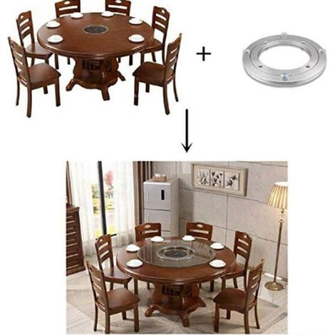 Roulement de plateau tournant en métal, base pivotante ronde, rotation à 360°, roulements à billes à une rangée, pour usage intensif, ø45cm (1/3)