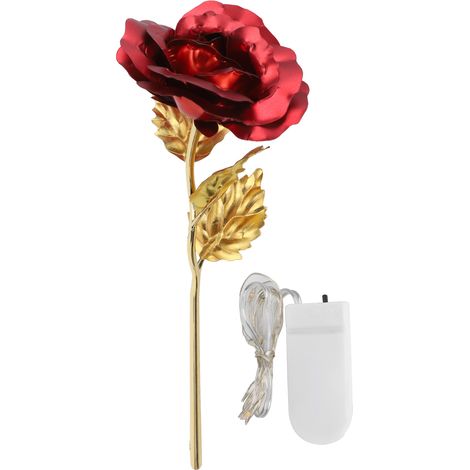 Gold Foil Rose Valentine's Day Gift Lighting Last Forever Love Girlfriends Wives Wedding DecorRed (1/5)