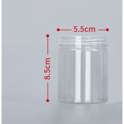 (C-155ml)1 bouteille d'emballage en plastique PET transparente vide avec fermeture hermétique, type seau circulaire, bocal à biscuits, boîte de conservation alimentaire scellée, récipient de stockage (1/5)