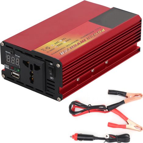 Convertisseur 24V DC vers 220V AC 800W, onde sinusoïdale modifiée, affichage numérique intelligent (1/5)
