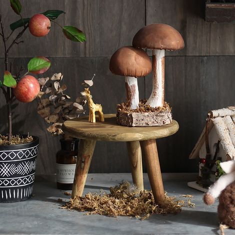 Großer Miniatur-Holzhocker, kreative Tischdekoration, Pflanzenständer, Gartenaccessoire, Aufbewahrungsmöglichkeit und Fotorequisite für den Balkon (1/5)