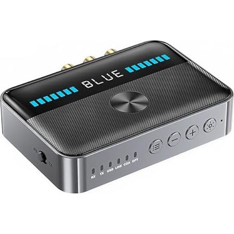 Transmetteur Récepteur Bluetooth 5.3: Bluetooth Adaptateur Audio, 2 en 1 Transmetteur Bluetooths 5.3 émetteur Et Récepteur Adaptateur, Adaptateurs Audio Bluetooths NFC pour TV Pc Voiture (1/5)