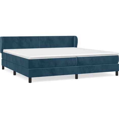 Maison Exclusive - Giroletto a Molle con Materasso Blu Scuro 200x200 cm in Velluto
