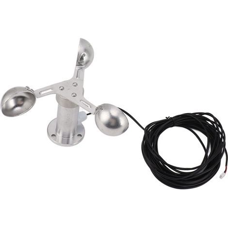 ALLIANDISAnémomètre à capteur de vitesse du vent 3 tasses – Alliage d'aluminium léger – Tension 0-3,8V – Mesure précise en centrales électriques - VENT 0-3 (1/4)