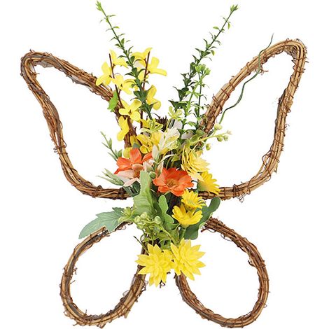 Guirlande Fleurs Artificielles - Couronne Printemps Porte D'Entrée Extérieure Décoration Murale Jardin - 1 Pièce (1/5)