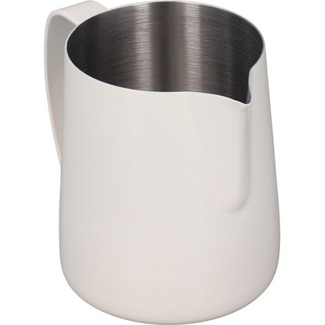 Pichet mousseur à lait avec embout en acier inoxydable épais, 450 ml, beige (1/5)