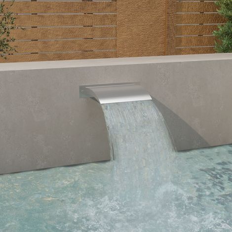 Cascade de piscine, argentée, 45 x 26 x 13 cm, acier inoxydable (1/5)