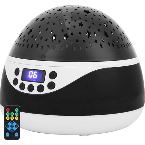 Veilleuse télécommandée avec écran LED, projecteur de veilleuse numérique et musique pour enfant (noir) (1/5)