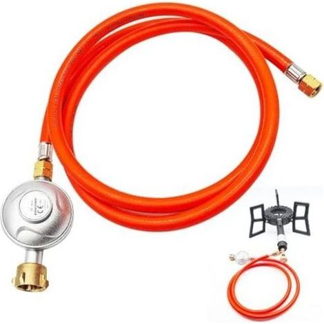 Détendeur Propane 50mbar avec Tuyau de 1.5m, Réducteur Basse Pression, Kit de Détendeur Gaz Propane pour Barbecue, Camping (1/5)