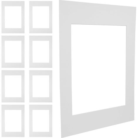 Passe-partout pour Cadre Blanc Prédécoupé 20 Pièces, Carton de Montage (1/5)