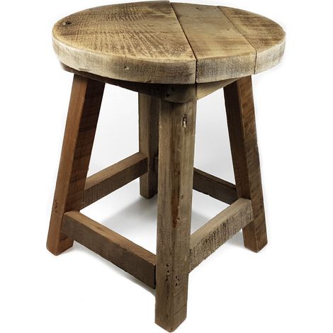 Holz Blumenhocker rustikal - 32x26 cm - Deko Hocker Blumenständer massiv