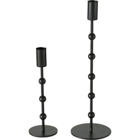 Kerzenständer aus Metall KIMBERLY, 2er-Set, schwarz (1/5)