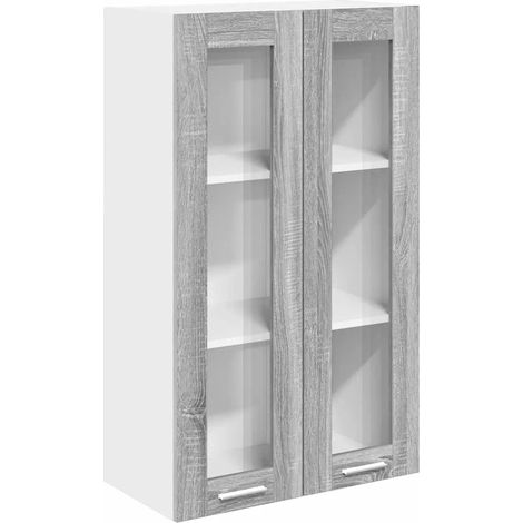 Armadio pensile moderno ampio spazio di archiviazione cucina 60 x 31 x 100 cm in legno ingegnerizzato grigio sonoma 020053430