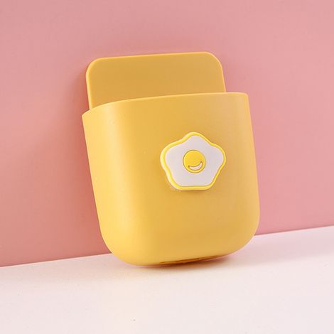 Boîte de Rangement Murale Mignonne Œuf au Plat - Organisateur Déco pour Téléphone et Petits Objets (Motif Jaune) (1/2)