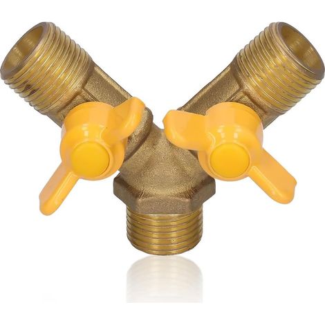 3-Wege-Ventil G 1/2 Messing-Y-Stück, Gasregelventil mit Umstellhahn (1/5)