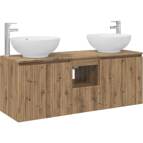 Bathroom Cabinet Set 3 pcs Artisan Oak 49.5 x 44.5 x 65 cm vidaXL (1/5)