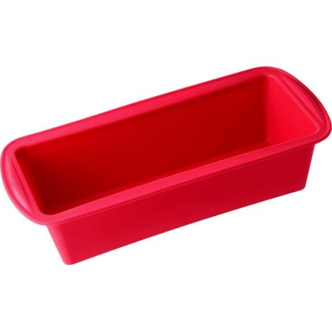 Dr. Oetker siliconen bakvorm 24 cm, een rechthoekige bakvorm/ broodbakvorm van silicone, herbruikbare cakevormen/ koningsbakvorm voor een sappig brood en cakes (Kleur: rood), Aantal: 1 (1/5)