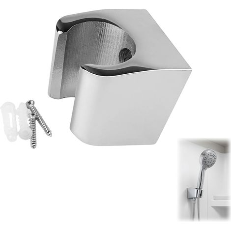 Support Pommeau de Douche Mural, Porte Douchette Universel Réglable, Porte Douchette à Main Mural en ABS Chromé, Fixation avec Vis et Cheville, Accessoire Salle de Bain pour Douchettes Standards (1/5)