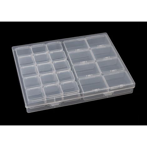 Boîte de rangement pour peinture diamant, boîte d'accessoires de peinture diamant, boîte en plastique, boîte de rangement avec couvercle pour petites pièces, boîtes d'accessoires (23 compartiments) (1/5)