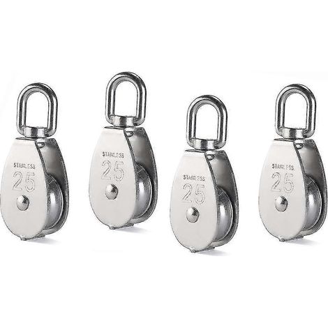 Poulie simple en acier inoxydable 304 (lot de 4), rouleau de poulie (1/5)