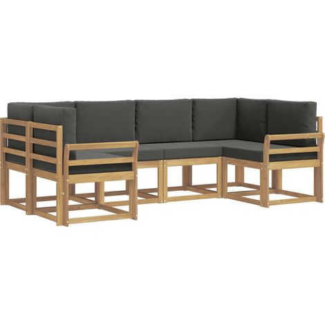 Outdoor Sofa Set with Cushion 6 pcs White and Anthracite vidaXL (1/5)