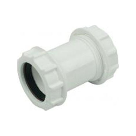 FloPlast 32mm Compression Waste Coupling - White Polypropylene (1/2)