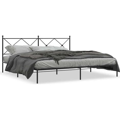 Maison Exclusive - Giroletto con Testiera in Metallo Nero 193x203 cm (1/5)