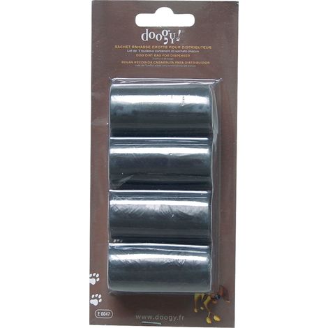 Lot de 4 rouleaux 20 sachets ramasse crotte