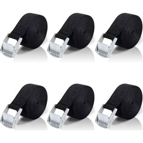 2M tensioning strap, 4 pieces ratchet strap with zinc alloy tension buckle for fastening motorcycle/car/bike rack/luggage
