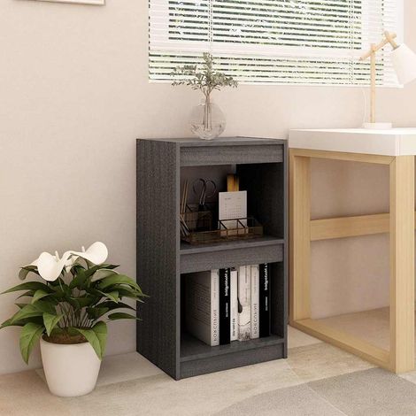 vidaXL Estantería madera maciza de pino gris 40x30x71,5 cm (1/5)