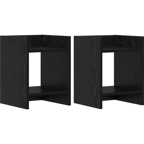 Plant Stand 2 pcs Black Oak 30 x 30 x 40 cm Engineered Wood vidaXL