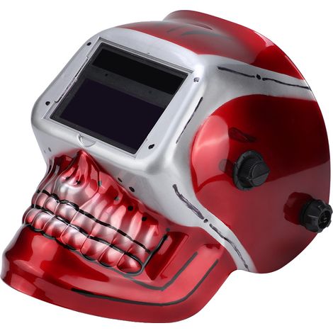 1 casque de soudage LCD à assombrissement automatique - 93×43 - Crâne rouge (1/5)