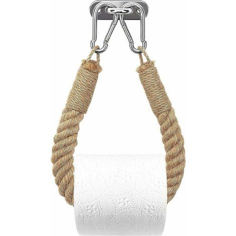 Portarotolo di carta igienica Ulisem, portasciugamani in corda di canapa per bagno e cucina, portarotolo da bagno, portarotolo di carta igienica (giallo)