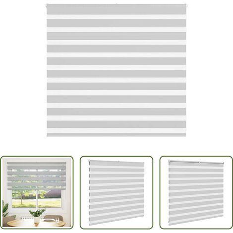 Jalousie -  Doppelrollo Hellgrau 165x100 cm Stoffbreite 160,9 cm Polyester (1/5)