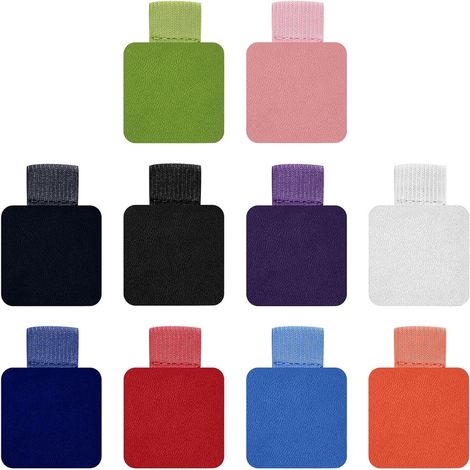 Portapenne autoadesivo con adesivo ultra resistente, set da 10 portapenne per quaderni e astucci, portapenne elastici in similpelle per penne sottili e spesse, 10 colori (1/5)