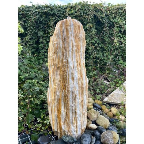 Riveria Monolith Water Feature with Pump, Light, Reservoir and Grid - 70-80cm H, 25-30cm Base
