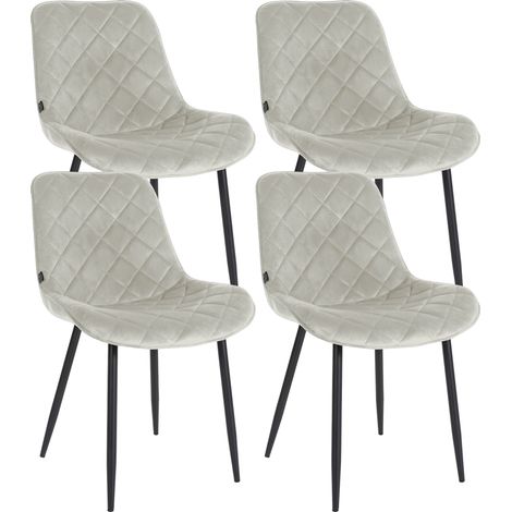 Set di 4 sedie Springs Velvet crema
