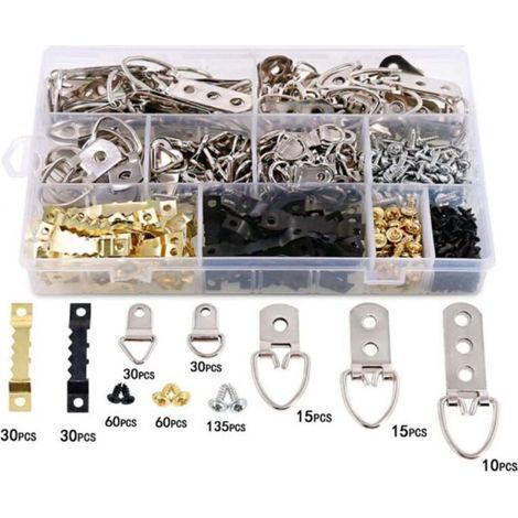 415 Pcs Crochet Tableau Mural Accroche Murale Support Cadre Crochets Metal pour Cadre Photo Suspension (1/4)