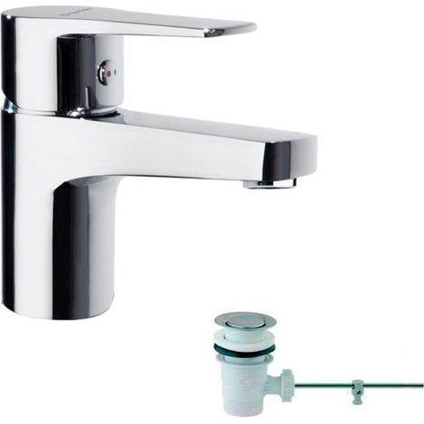 Ramon Soler - Grifo de Lavabo Monomando Cromado con Sistema S2 de Ahorro de Agua con Válvula Automática Serie Titanium (1/3)
