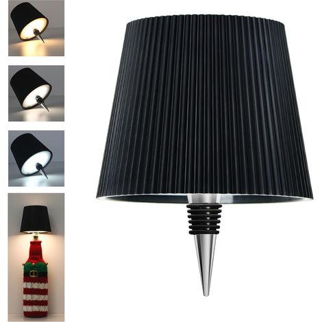 Lampe de bouteille LED sans fil, tactile et réglable 3 couleurs, rechargeable par USB-C, design portable et décoratif pour chambre, terrasse, camping ou cadeau, Noir [Classe énergétique A]