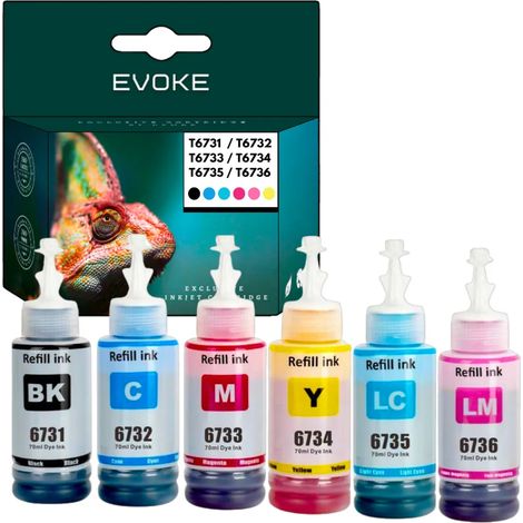 Lot de 6 cartouches d'encre pour Epson T6731 T6732 T6733 T6734 T6735 T6736 (1/2)