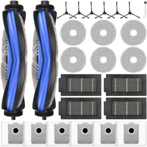 25-teiliges Zubehörset für den ECOVACS DEEBOT T50 Omni / T50 PRO Omni / T50 Pro Omni Gen2 Saugroboter: 6 Staubbeutel, 6 Reinigungstücher, 6 Seitenbürsten, 4 HEPA-Filter, 2 Hauptbürsten (1/5)
